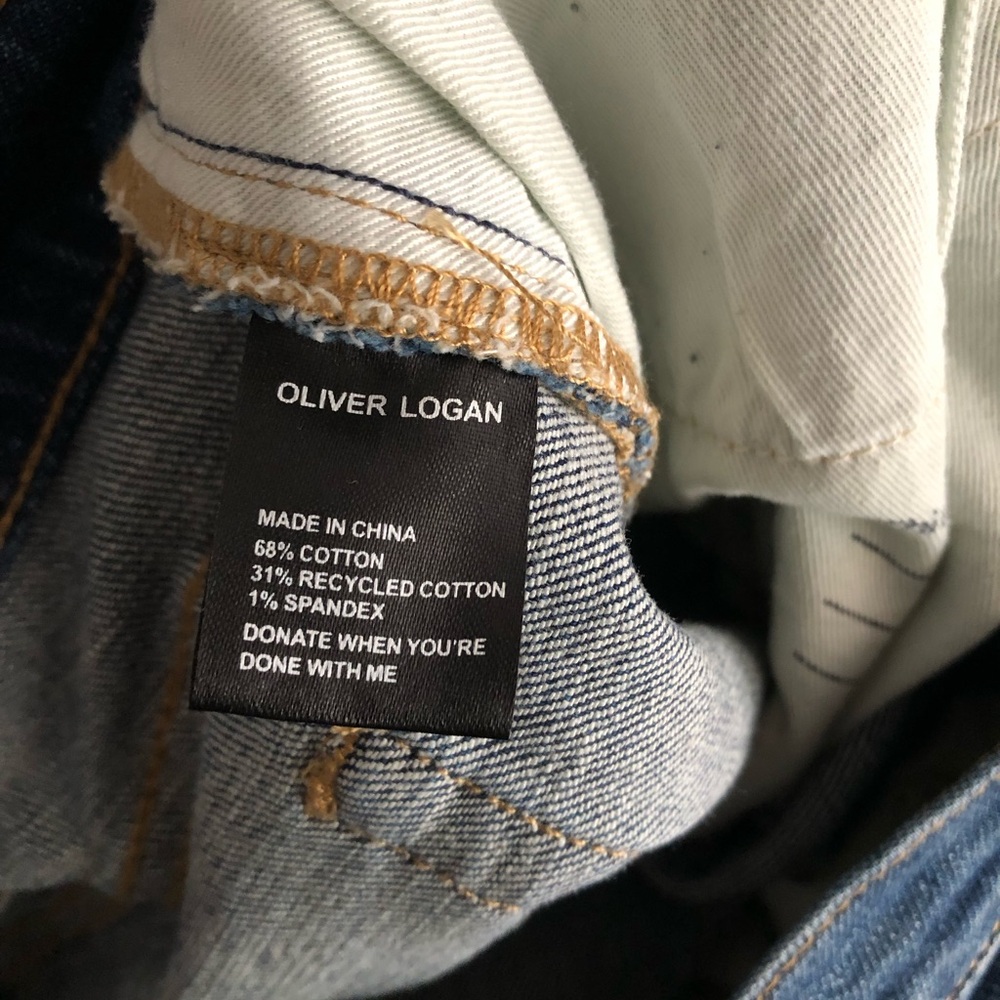 Oliver Logan Blue Distressed Ankle Jeans Premium Denim High Rise - Picture 6 of 7